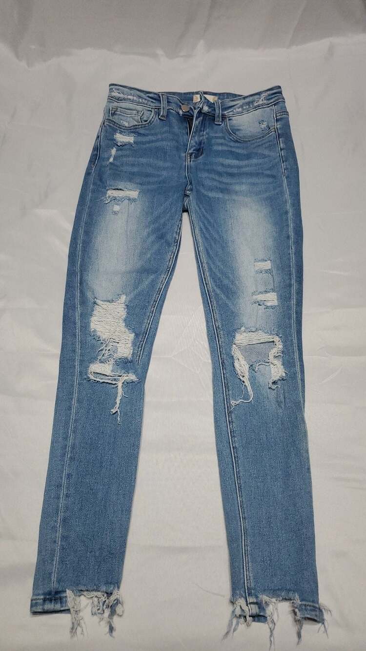 Altar'd State Distressed Skinny Jeans with Raw Frayed Hem Size 26